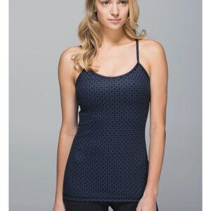 Lululemon Power Y Tank Tri Geo Printed Inkwell Black Size 6 Yoga Athletic Gym